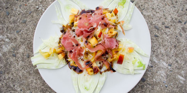 Salade met Venkel, Nectarines en Gedroogde Ham